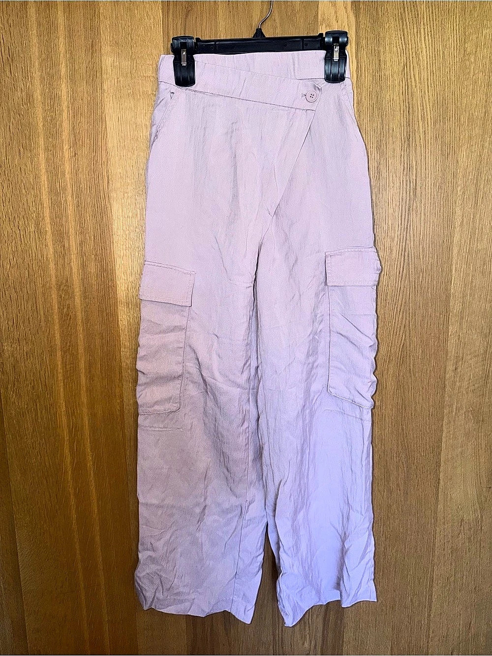 Zara Wide Leg Cargo Pants in Pink Size Medium Like New